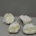 Zeyune 50pcs Artificial Peonies, 4inch White Silk Peony Flowers Heads for Decoration, Wedding, Party, Home Office