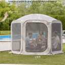 Porayhut Pop up Screen House Tent Sun Shelter with Breathable Mesh Doors,Portable Camping Tent with Detachable Waterproof Floor,10x10FT Screen Canopy Outdoor for Family Friends Party, Large size