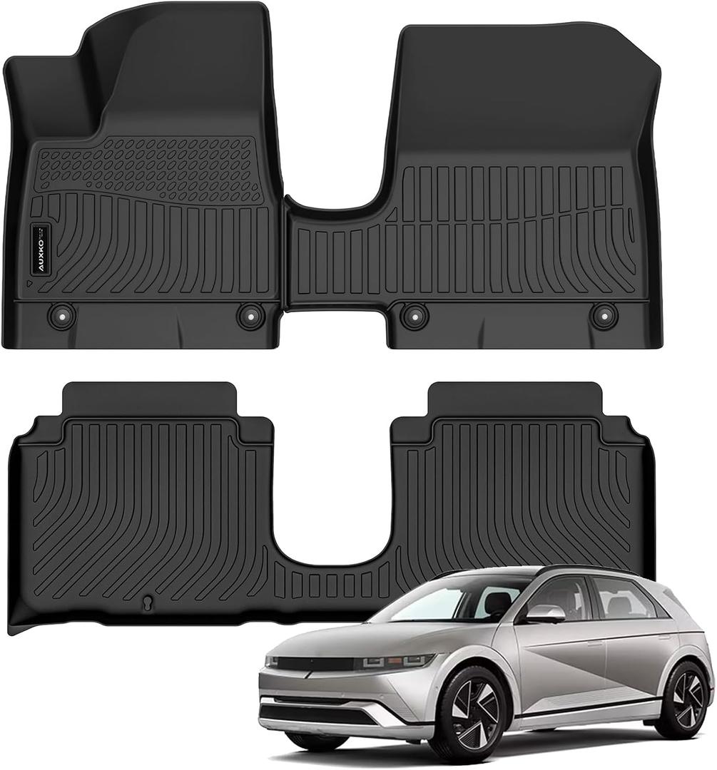 Auxko All Weather Floor Mats for Hyundai IONIQ 5 2026 2025 Movable Console Model TPE Liners All Season Accessories Guard Odorless Anti-Slip Floor Liners for Hyundai IONIQ 5