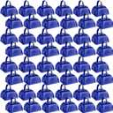 Yeshone 48 Pcs Metal Cowbells with Handles Loud Noise Makers Small Hand Percussion Cowbells for Football Events, Wedding, Graduation Team Cheering(Dark Blue)