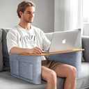 UPERGO Reading Pillow for Lap, Lap Desk Pillow with Arm Rest for Adult, Large Broad for Reading, Working, Gaming Crocheting Sitting in Bed Couch