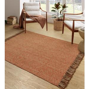 Collive Comfy Area Rug 4' x 6', Terra Woven Cotton Bedroom Rugs, Modern Indoor Accent Rug Floor Carpet with Tassel for Living Room, Nursery Room, Dining Room, Bedside