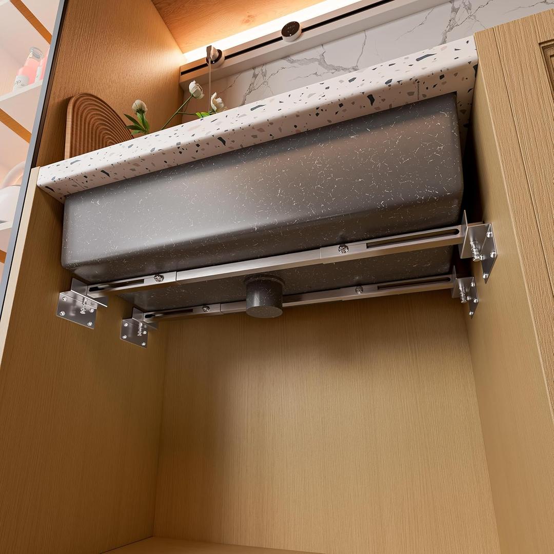 CPT-4 Undermount Sink Supports Brackets Adjustable Stainless Steel Installation Kit for Heavy Duty Undermount Kitchen Sink (28-39.4 inches71-100cm)