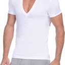 2(X)IST Men's Pima Cotton Slim Fit Deep V-Neck T-Shirt (White)