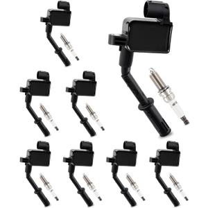 Set of 8 UF733 Ignition Coil Pack& Iridium Spark Plugs Compatible with Mercedes-Benz C300 C350 CL63 AMG, Ignition Coil Fit for E300 E350 E400 E550 CLS550 CLS63, Replace# UF728 UF748
