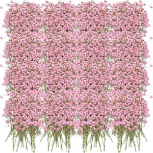 Tinideya 100 Pcs Dried Babys Breath Flowers Bulk Babys Breath Real Pressed Flowers Natural Gypsophila for Resin Wedding Art Craft Baby Shower DIY Invitations Scrapbooking Card Making(Pink)