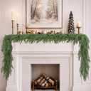 Christmas Norfolk Pine Garland, Real Touch Artificial Greenery for Mantle, Fireplace, Table, Indoor Outdoor Holiday Decoration (2, 6 Ft)