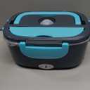 CHARMDOO Electric Lunch Box, Food Warmer Heater 12V 24V 110V, 80W Faster Heated Lunch Box for Car/Truck/Home Portable Heating Boxes with 1.5L 304 SS Container Fork & Spoon (Fluorescent green)