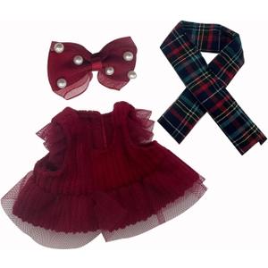 2 x Clothes for Labubus Doll Cute Outfits for La Bubu Keychain Dolls,Kawaii Dress Up Clothing for 17cm Labubus Doll for Birthday Gifts (No Doll)(Red 1)