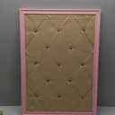 Pink Bulletin Board 21"27" Pink Linen Fabric Decorative Board Hanging Memo Board for Women Office Large Cork Bulletin Board for Home & Office with 20 Pushpins
