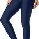 ATTRACO High Waisted Swim Pants - Women's Swim Leggings (Medium, Navy)
