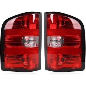 Tail Lights Assembly Compatible with 2007-2013 Chevy Silverado 1500 2500HD 3500HD & GMC Sierra 2500 HD 3500 HD, Rear Light Taillights Replacement # GM2801207 GM2800207(Black Border)