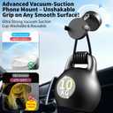 Upgraded 2-in-1 Vacuum Magnetic Suction Cup Phone Mount for Car Dashboard Windshield,Magnet and Clamping in one Reinforced Foldable Magnetic Phone Holder for Car Repair/Gym/Mirror Mount