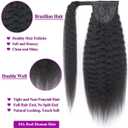 Straight Ponytail Human Hair Extensions Brazilian Wrap Around Ponytail for Black Women Unprocessed Remy Human Hair Pony Tail Clip In Extension Hairpiece 110g (Yaki Hair, 18inch)