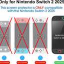 AmFilm Auto-Alignment OneTouch for Nintendo Switch 2 Screen Protector [7.9''] 2025 Tempered Glass, Accessories, 30 seconds Installation, Bubble Free, Scratch Resistant, Touch Sensitive, Transparent [2 Pack]