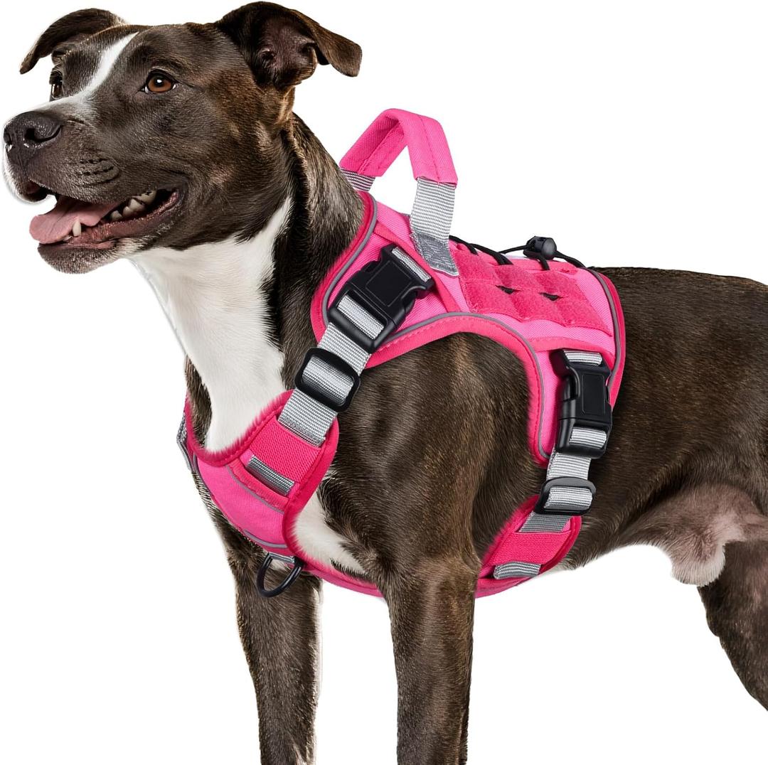 Tactical Dog Harness for Small Dogs, Heavy Duty No Pull Harness with Handle, Adjustable Reflective Military K9 Pet Vest for French Bulldog, Pug, Walking, Training, Hunting (S)