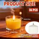 36 Pack Clear Glass Tealight Candle Holders, 1.8 Inch Wide x 1 Inch High, for 1.5" Tealights, Bulk for Wedding Centerpieces, Party, Dinner, Home Decor