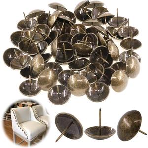 Keadic 60Pcs [ 1-3/16" in Diameter ] Antique Upholstery Tacks Furniture Nails Pins Assortment Kit for Upholstered Furniture Cork Board or DIY Projects - Bronze