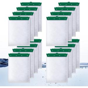 16 Count Medium Filter Cartridges Compatible with Whisper Bio Bag Filters, Large Aquarium Filter Cartridge for Whisper 10i/IQ10/PF10 and Repto Filter 90 GPH