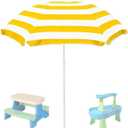 Water Table Umbrella,Kids Beach Umbrella & Picnic Table Shade,Ideal for Sand Play,Camping,Beach Trips,and Garden Fun.Lightweight Yet Durable