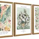 Fantasy Artists Framed Colorful Wall Art Set of 3 Impressionism Henri Matisse Van Gogh William Morris Flower Botanical Abstract Artwork Prints for Living Room Bedroom Bathroom 16" x 24" (24L" x 16W")