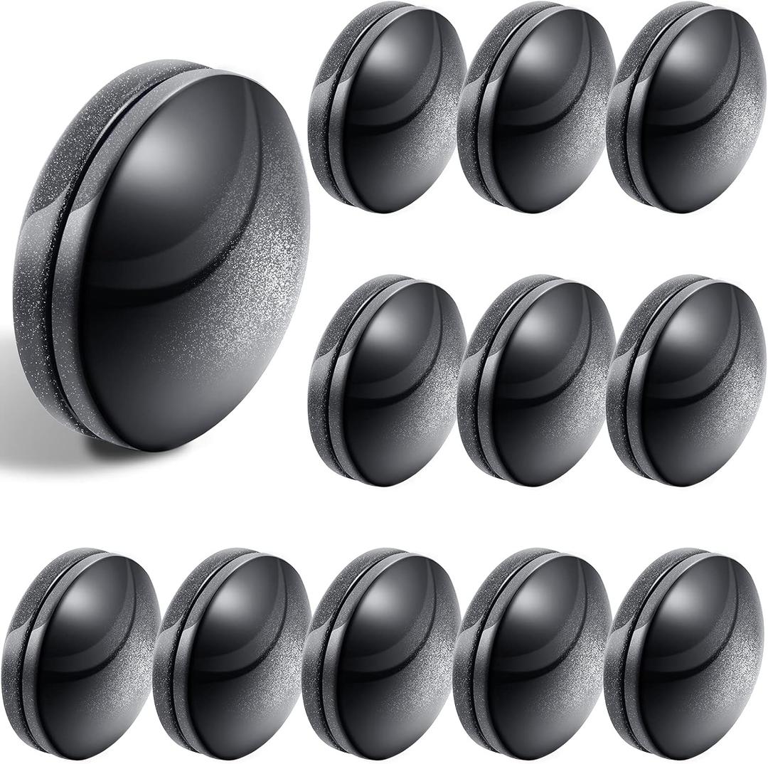 Jetec Magnetic Curtain Weights, Plastic Covered Heavy Duty No Sew Shower Curtain Magnets, Avoid Blowing Around, Work for Drapery, Tablecloth, Flag, Outdoor Liner(Black,12 Sets)