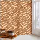HAOKHOME Peel and Stick Wallpaper Boho Modern Dots Wall Paper Removable for Bathroom Caramel/White Contact Paper 17.3in x 9.8ft