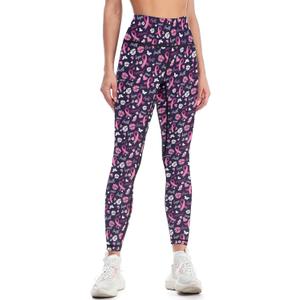 Breast Cancer High Waisted Yoga Pants for Women 4-Way Stretch Soft Running Workout Leggings Athletic Yoga Pants S (Blue, S)
