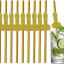 5 x 20-Pack Novelty Cutout Disposable Paper Straws (Gold) | 7.7-inch disposable party straws, fun cocktail decor, great for bachelorette, hen night and girls adult parties