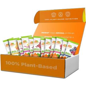 PROBAR - BOLT Organic Energy Chews, Variety Pack, Strawberry, Berry Blast, Orange, Raspberry, Pink Lemonade, Cranberry Pomegranate - Gluten-Free, USDA Certified Organic (12 Count) - Flavors May Vary, 01/22/27