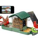 Bird Feeder with Camera, Smart AI Bird Identification & Solar Panel,2K HD Live View Instant Alerts, Auto Capture, Weatherproof Outdoors Garden Camera, for Birds Lovers