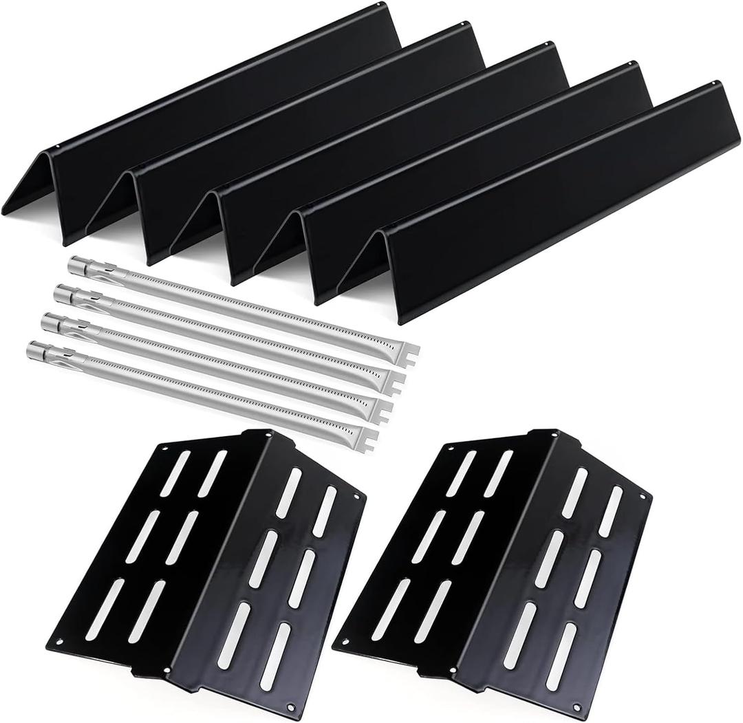 Weber Grill Parts Replacement Kit, for Genesis 300 Series (E310/E320/E330/EP/CEP/S), Rust Resistant, 5 Porcelain-Enameled Flavorizer Bars & 2 Heat Deflectors, 4-Burner Stainless Steel Tubes