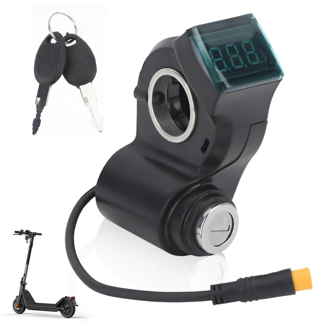 Electric Scooter Handlebar Switch Lock, 3 Pin Digital Battery Power Display Switch Lock with Keys Handlebar Control Lock for Kugoo G2 Pro Replacement