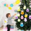 2 x 12 Pcs Easter Ornaments Plush Bunny Easter Tree Ornaments Bunny Hanging Decorations Rabbit Butt Ears Rabbit Decor