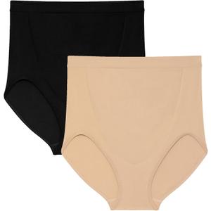 Motherhood Maternity Womens Over-the-Bump Maternity Panty, 2-Pack| Maternity Underwear, Pregnancy Must Haves, Pregnancy Panties, Full Coverage, Seamless, Shapewear Large