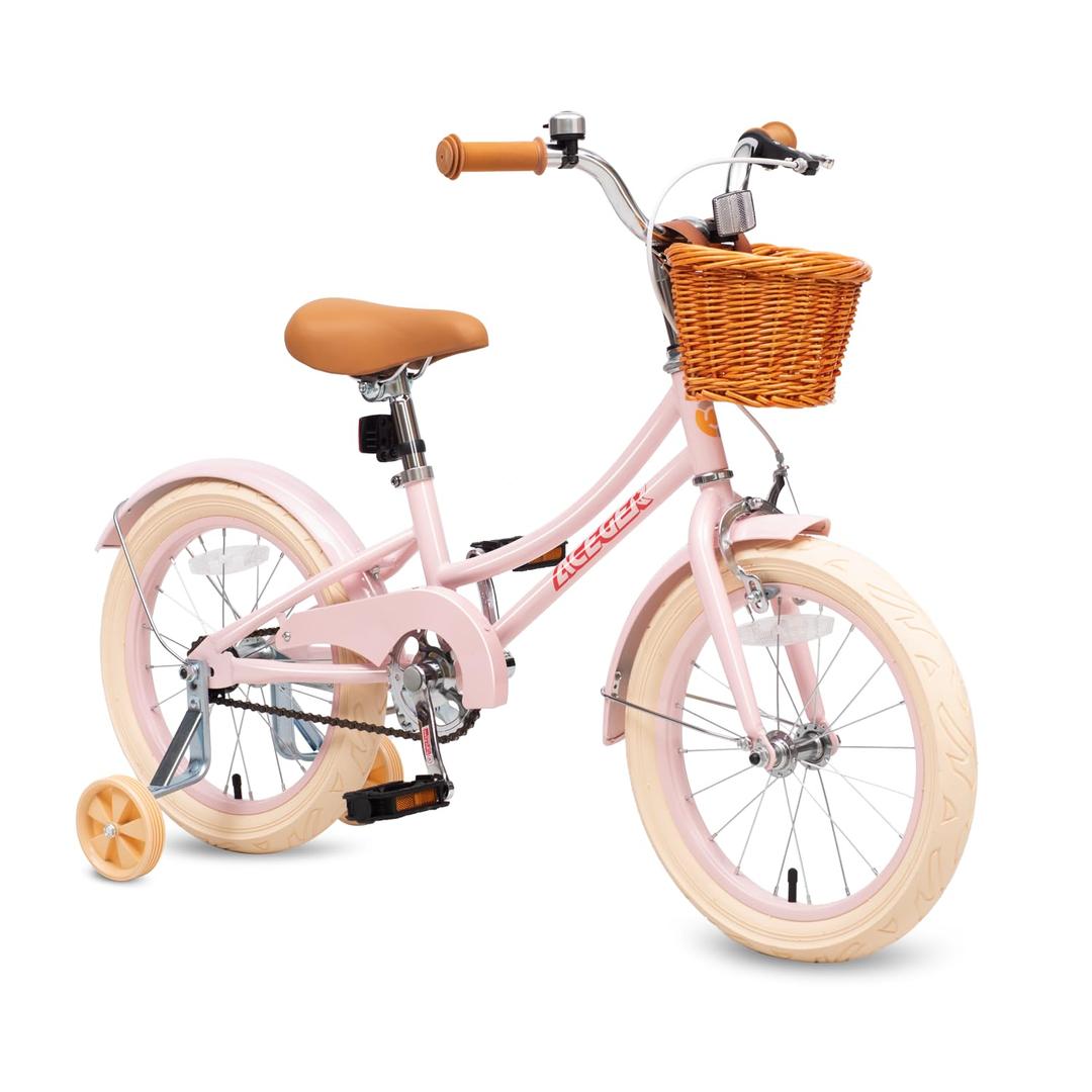 ACEGER 14-20 Inch Vintage Girls Bike with Wicker Basket for 3-12 Years Old Kids, 14 16 18 Inch with Training Wheels, 20 Inch with Kickstand, Retro Classic Style Bike for Outdoor Riding. Missing pieces