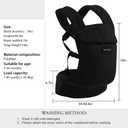 Baby Carrier Newborn to Toddler, 7-45 lbs with Natural Cotton Linen, Ergonomic Design,Versatile and Adjustable,Hands Free for Moms&Dads (Black)