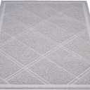 Amazon Basics Less-Mess Litter Trapping Cat Litter Box Mat, Soft on Kitty Paws, Waterproof, Scatter Control, 24" x 35", Grey (1 Count (Pack of 1), Gray)