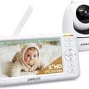 ANMEATE 5" HD Video Baby Monitor with Camera and Audio - No WiFi, 48H Battery Life,720P Remote Pan Tilt Zoom, Two-Way Talk, Night Vision, Thermal Room Monitor, Lullabies & White Noise, 1000ft Range