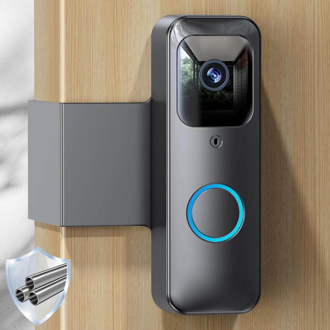 NANW Blink Doorbell Mount, NANW Full-Metal Anti-Theft Doorbell Camera Mount for Blink Video Doorbell 1st Gen, Not for 2nd Gen (Newest Model), No-Drill and Not Block Motion Sensor Bracket, Gray