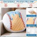 HunnmingRe 14 Inch Ice Cream Drip Baseball Plush Pillow, Soft Stuffed Sports Cushion for Sofa Bedroom Decoration Baseball Team Gift Party Favor(Blue)