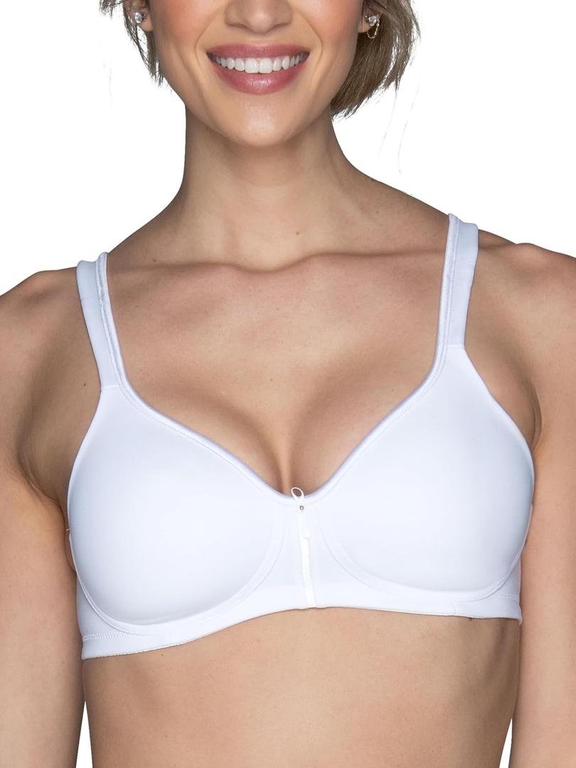 Vanity Fair Women's Bra with 2-Way Convertible Straps, Body Caress Full Coverage, Lightly Lined Cups Up to Dd (White, 38B)