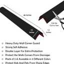 Rubber Bond Wall Corner Guard Edge Protector, 48 inch Heavy Duty Baby Proofing Corner Guards | Self-Adhesive Furniture Edge Strips for Home & Office (5, Black)