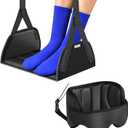 SARISUN 3 in 1 Airplane Travel Essentials Kit, Travel Pillow with Head Support, 3D Eye Mask for Sleeping, No Collapse Foot Hammock for Airplane, Portable Long Flights/Car Road Trip Essentials Sets