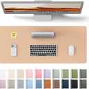 YSAGi Leather Desk Protector, Office Mat, Large Mouse Pad, Non-Slip PU Leather Blotter, Laptop Desk, Waterproof Writing Pad for Office and Home (Latte, 23.6" x 13.8")
