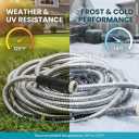 LINODI Metal Garden Hose, 100ft Stainless Steel Garden Hose 3/4" GHT Solid Brass Connectors Heavy Duty Flexible Metal Water Hose with 10-Way Spray Nozzle Kink-Free Watering Kit
