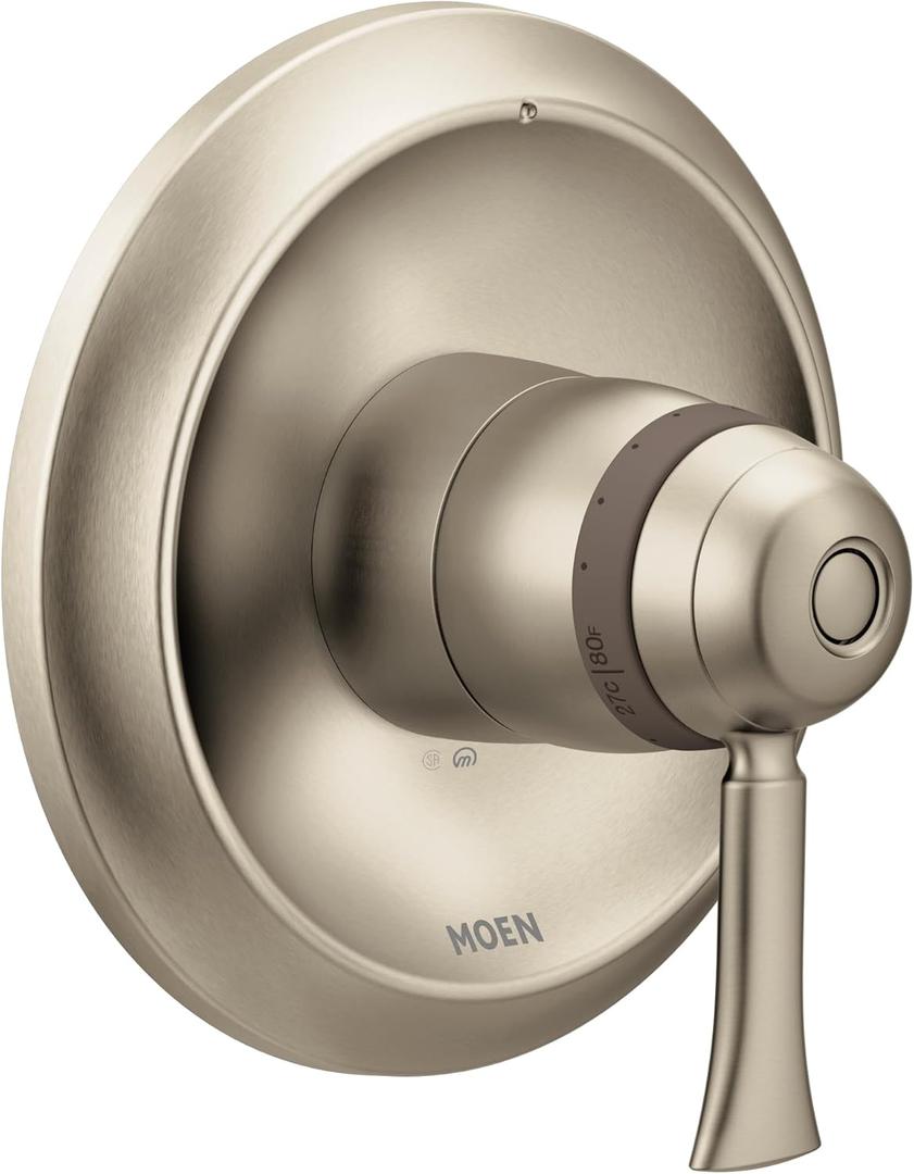 Moen Wynford Brushed Nickel ExactTemp Thermostatic Valve Shower Trim Kit, Valve Required, T6601BN