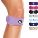 Sleeve Stars Swedish Brand Patellar Tendon Support Strap for Women & Men Effective Osgood Schlatter Knee Brace Youth & Kids Knee Brace with 3 Adjustable Length fits 12"-24" (Single/Light Purple/Adult)