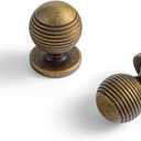 Set of 12 - Antique Brass Victorian Scrollwork Cabinet Knobs - Timeless Hardware - Vintage Charm for Kitchen Handles, Pulls, and Drawer Accents, 1 Inch Diameter