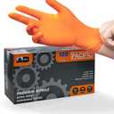 PACIFIC PPE 8 Mil Heavy-Duty Strength Nitrile Gloves, Chemical Resistant, Diamond Texture Industrial Disposable Gloves, Orange, 100PCs, XX-Large